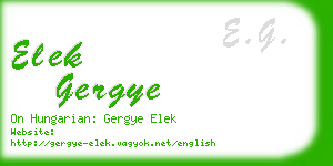 elek gergye business card